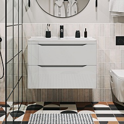 Vivon Тумба под раковину Shelly 80 подвесная белая – фотография-2